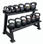 18-Piece Commercial Grade Cast Iron Kettlebell Set with Storage Rack