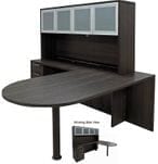Charcoal Peninsula L-Shaped Desk w/Hutch
