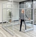 6' x 6' x 7'H Clear Glass Modular Office - Starter Cubicle