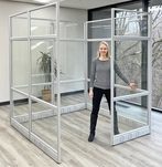 Mobile Acrylic Office Divider | Modern Office Partition | SAPslim Cubicle Collection | 9 x 65H