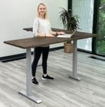 71" x 71" Solid Wood L-Shaped Electric Lift Desk - Other Sizes Available