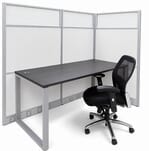TrendSpaces Washable White Laminate Cubicles w/Glass Series - 67&quotH Open Ended Cubicle