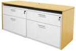 71&quot Credenza w/Two White Box/Lateral Files