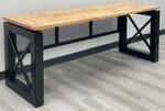 Xdustrial Series 71&quotW x 24&quotD Solid Hardwood Black Metal Frame Kneespace Credenza