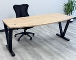 71&quot x 35&quot Beaumont Steel V-Leg Bow Front Desk