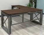 Xdustrial Series 66&quotW x 78&quotD Solid Hardwood and Raw Frame L-Shaped Desk