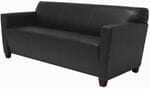 Black Leather 3-Seater