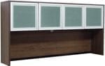 Modern Walnut 71&quot Glass Door Hutch