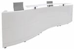 126&quotW Curved Wave High Gloss White 2-Person Reception Desk