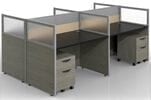 Sync Double-Sided Custom Cubicles - 43&quotH 4-Person Bench Workstation