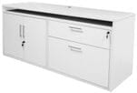 71" Credenza w/White Box/Lateral File & 2-Door Cabinet