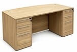 71&quot Beaumont Bow Front Conference Desk w/6 Drawers