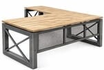 Xdustrial Series 71&quotW x 84&quotD Solid Hardwood and Raw Frame L-Shaped Desk