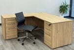 Beaumont Executive L-Shaped Desk w/6 Drawers - 71&quotW x 71&quotD