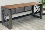 Xdustrial Series 71&quotW x 24&quotD Raw Metal Frame Kneespace Credenza
