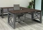 Xdustrial Series 71&quotW x 108&quotD Solid Hardwood and Raw Frame U-Shaped Desk