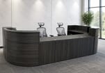 166&quot x 77&quotD 2-Person Curved U-Shaped Reception Desk with ADA Counter