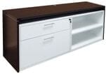 71&quot Credenza w/ White Box/Lateral File & Open Cabinet