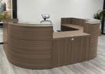 U-Shaped Curved Glass Top Reception Desk
