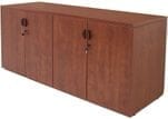 Cherry Laminate 4-Door Locking Storage Credenza