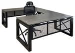 Xdustrial  Series 71&quotW x 107&quotD Executive Black Metal Frame U-Shaped Desk