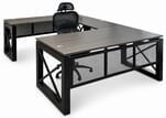 Xdustrial  Series 71&quotW x 107&quotD Executive Black Metal Frame U-Shaped Desk
