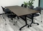 Flip & Stow Solid Wood Modular Conference Table - 48" x 120" Size