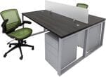 TrendSpaces Compact 2-Desk Back-To-Back Workstation Set