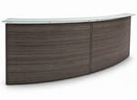 2-Person Curved Glass Top Reception Desk in Charcoal or White - 9' Wide