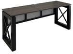 Xdustrial Series 71&quotW x 24&quotD Black Metal Frame Kneespace Credenza