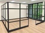 12' x 15' x 7'H Clear Glass Modular Conference Room w/ Black Frame
