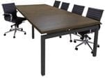 Solid Wood Top Parsons Leg Conference Table in Chocolate - 9' Length - See Other Sizes Below