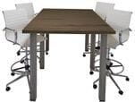 Standing Height Solid Wood Conference Table in Chocolate w/ Industrial Steel Legs - 6' x 4'