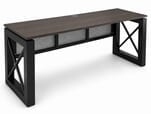 Xdustrial Series 71&quotW x 24&quotD Black Metal Frame Kneespace Credenza