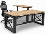 Xdustrial Series 71&quotW x 84&quotD Solid Hardwood Black Metal Frame L-Shaped Desk w/Electric Lift Return