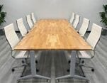 60&quot x 132&quot Converge Easy Flip Modular Solid Hardwood Conference Table - See Other Sizes