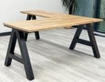 Architect Series 66&quot x 77&quot Solid Hardwood L-Shaped Desk