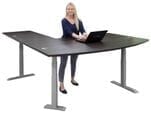 71&quotW x 89&quotD Fully Height Adjustable Bow Front L-Desk - See Other Sizes - Available in 6 Colors!