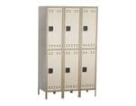 Heavy Duty Steel 6-Person 78&quotH Double Tier Locker Set in Tan