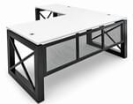 Xdustrial  Series 71&quotW x 83&quotD Executive Black Metal Frame L-Shaped Desk