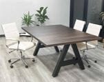 6' x 4' Solid Wood Conference Table in Chocolate with Metal A-Frame Base - More Sizes Available