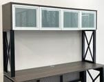 Xdustrial Series Black Metal Frame Overhead Storage with Glass Doors