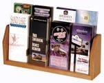 Counter Top Oak Brochure Racks - 8 Pocket Brochure Rack