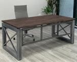 Xdustrial Series 71� x 36� Solid Hardwood and Raw Frame Desk