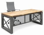 Xdustrial Series 71&quot x 36&quot Solid Hardwood and Raw Frame Desk