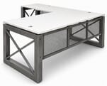 Xdustrial  Series 71&quotW x 83&quotD Executive Raw Metal Frame L-Shaped Desk