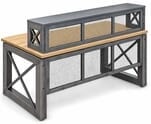 Xdustrial Series 66&quotW x 30&quotD Solid Hardwood and Raw Frame Reception Desk