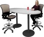Oval Standing Height 8' Metal Disc Base Conference Table