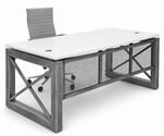 Xdustrial  Series 71&quotW x 36&quotD Executive Raw Metal Frame Desk