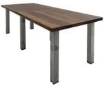 Solid Wood Rectangular Conference Table in Chocolate with Industrial Steel Legs - 8' x 3'